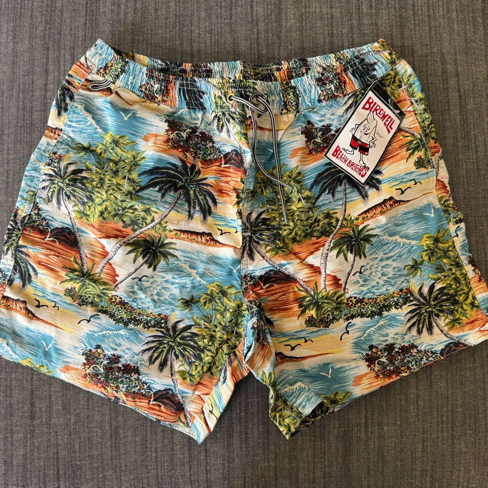 Birdwell Beach Britches Board Shorts Mens Size M Kingfisher Caicos Sea Trunk NWT